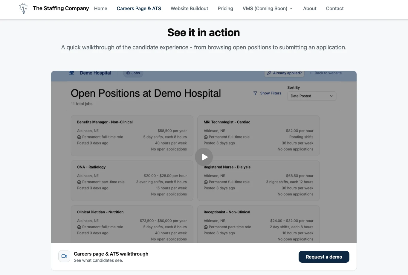 The Staffing Company website on desktops